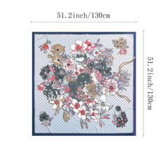 Silk Square Scarf Twill Printed Large Shawl Wrap Sunscreen Cape