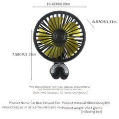 Portable Car USB Mini Fan Air Cooling Fan 3 Speed Universal Seat Headrest Cooler