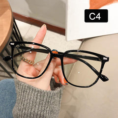 Light Blocking Glasses Jelly Square Clear Lens Anti Eyestrain Computer