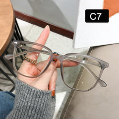 Light Blocking Glasses Jelly Square Clear Lens Anti Eyestrain Computer