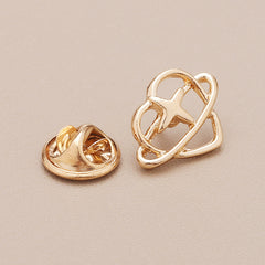 Leaf Flower Collar Pin Hollow Out Scarf Clip Golden Brooch