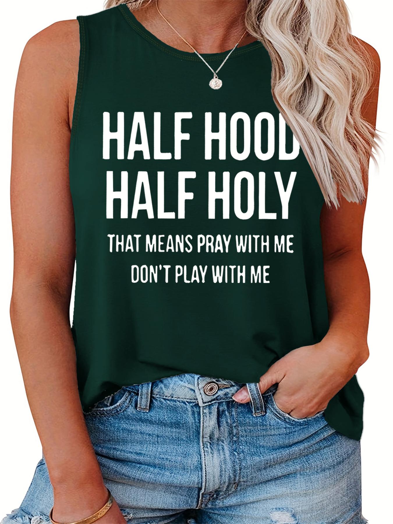 Women's Slogan Print Tank Top