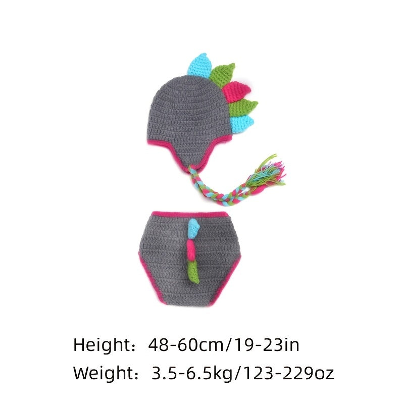 Girl's Dinosaur Wool Hat for Photography Props & Shower
