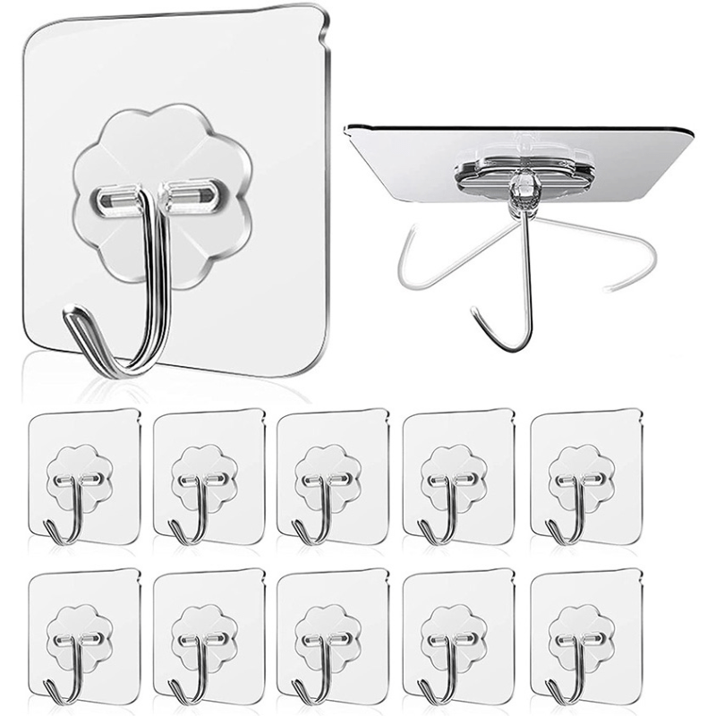 Heavy Duty Adhesive Hooks 13lbs Waterproof & Oilproof