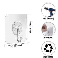 Heavy Duty Adhesive Hooks 13lbs Waterproof & Oilproof