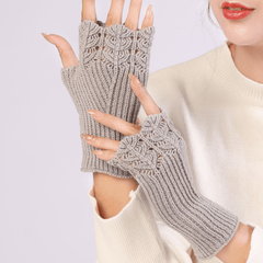 Women's Fingerless Knitted Warm Gloves Short Wrist Protection
