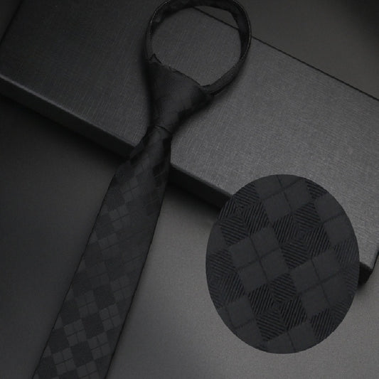 Solid Gray Zipper Tie No Knotting