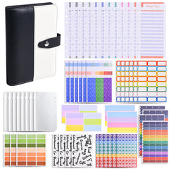 A6 Financial Planning Bookkeeping Notebook Budget Sheet Pouch Ruler Stickers