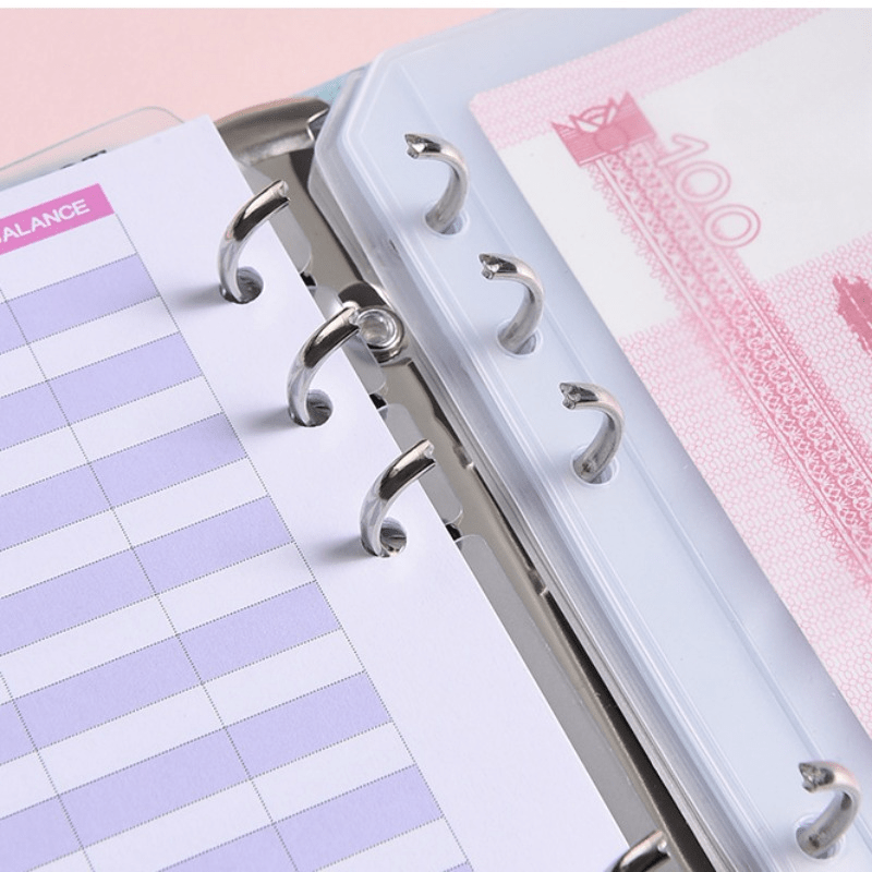 A6 Financial Planning Bookkeeping Notebook Budget Sheet Pouch Ruler Stickers
