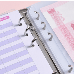 A6 Financial Planning Bookkeeping Notebook Budget Sheet Pouch Ruler Stickers