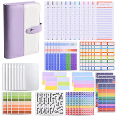 A6 Financial Planning Bookkeeping Notebook Budget Sheet Pouch Ruler Stickers
