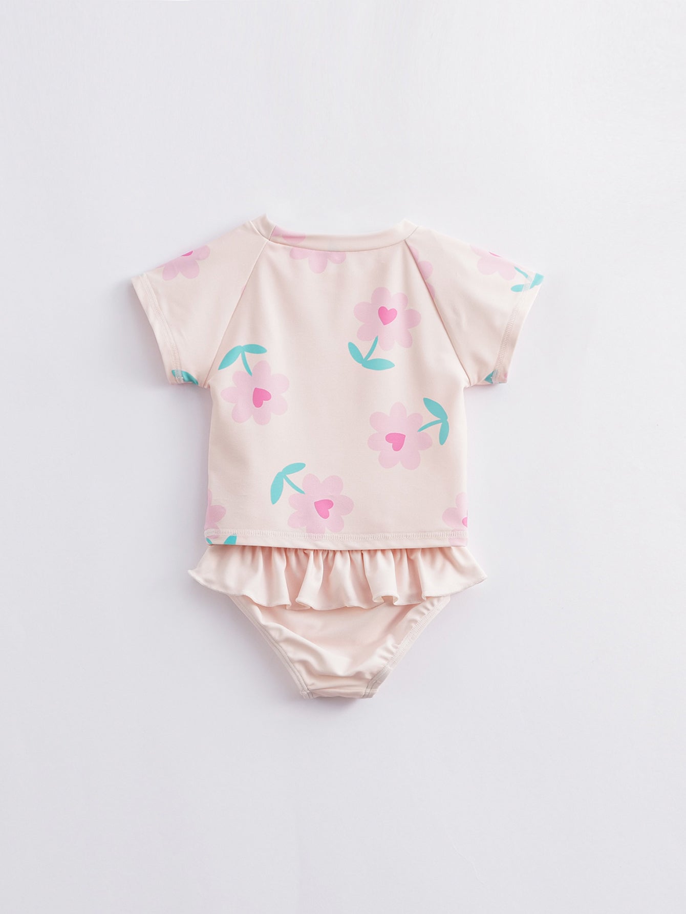 Toddler Girls Cartoon Floral 2pc Swimsuit Set