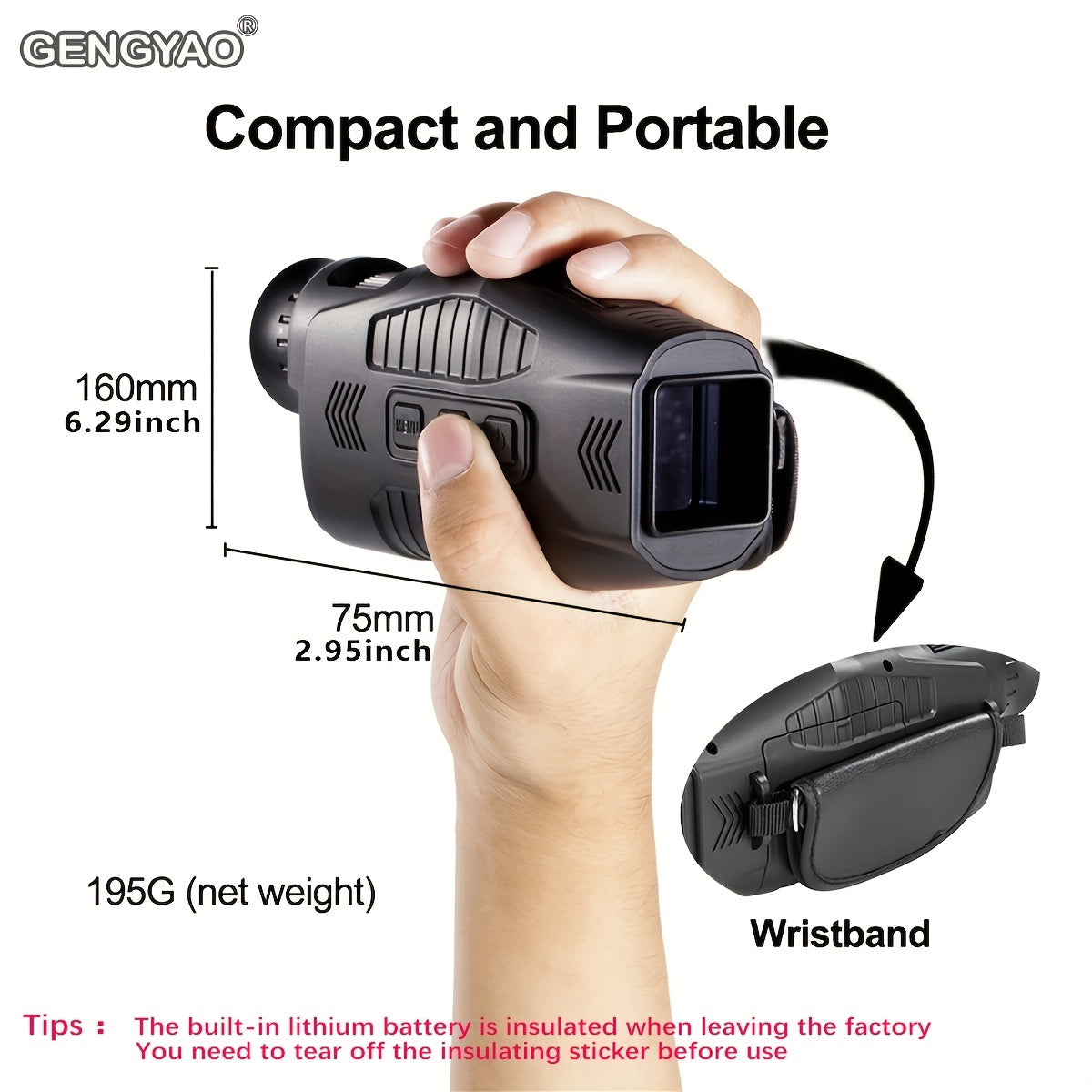 1080P HD Monocular Night Vision Device with 5X Digital Zoom