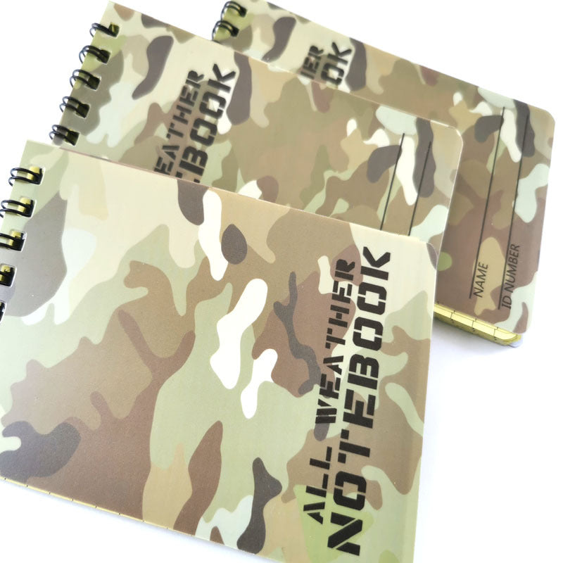2pcs Camo PVC Waterproof Notepads, All Weather Rainproof Outdoor Notebook