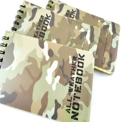 2pcs Camo PVC Waterproof Notepads, All Weather Rainproof Outdoor Notebook