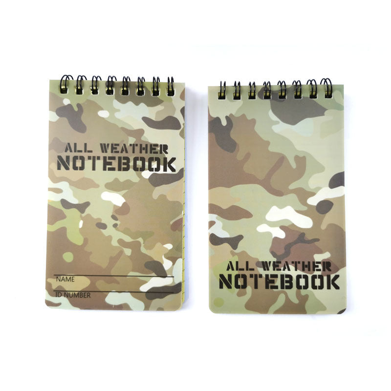 2pcs Camo PVC Waterproof Notepads, All Weather Rainproof Outdoor Notebook