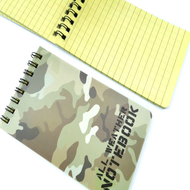 2pcs Camo PVC Waterproof Notepads, All Weather Rainproof Outdoor Notebook