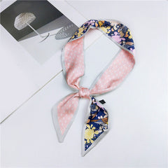Heart Print Skinny Scarf Geometric Decorative Twilly Scarf For Women