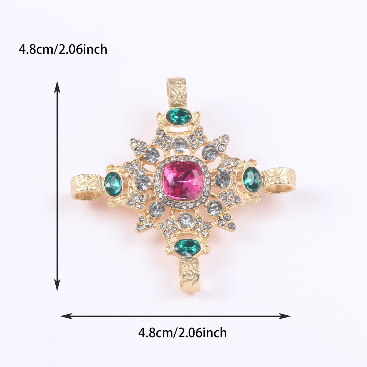 Vintage Baroque Ruby Crystal Scepter Brooch