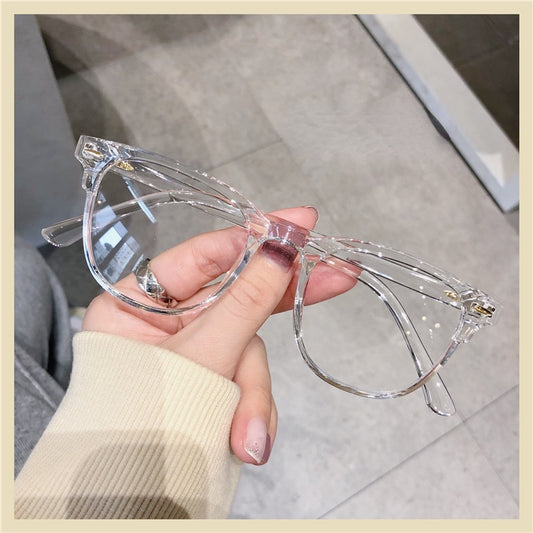 Light Blocking Glasses Jelly Square Clear Lens Computer Spectacles Frame Glasses
