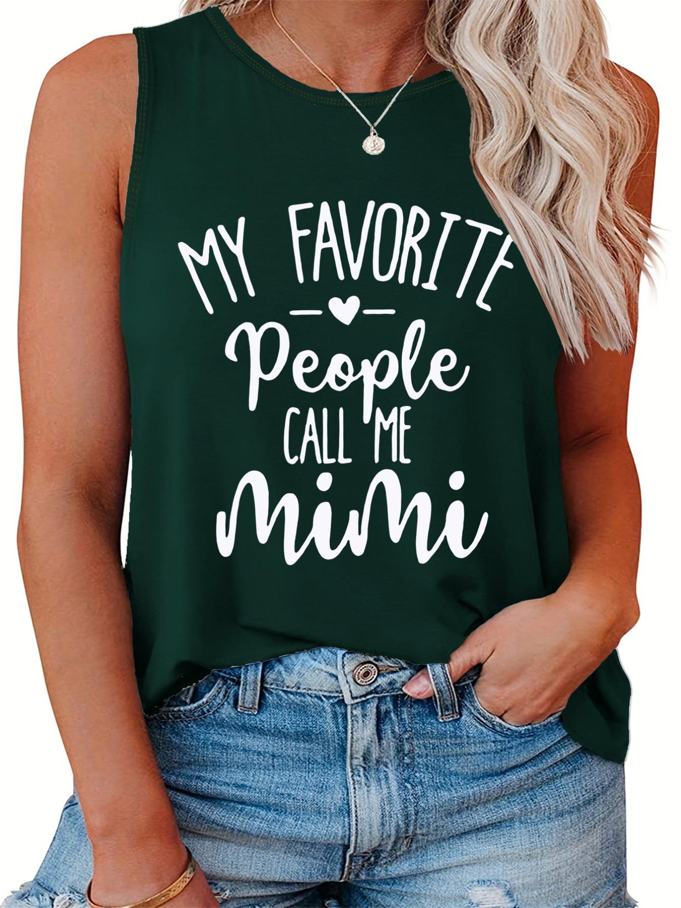Women's Plus Size Slogan Print Round Neck Tank Top
