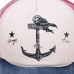 Fashion Distressed Pirate Anchor Pattern Sun Hat