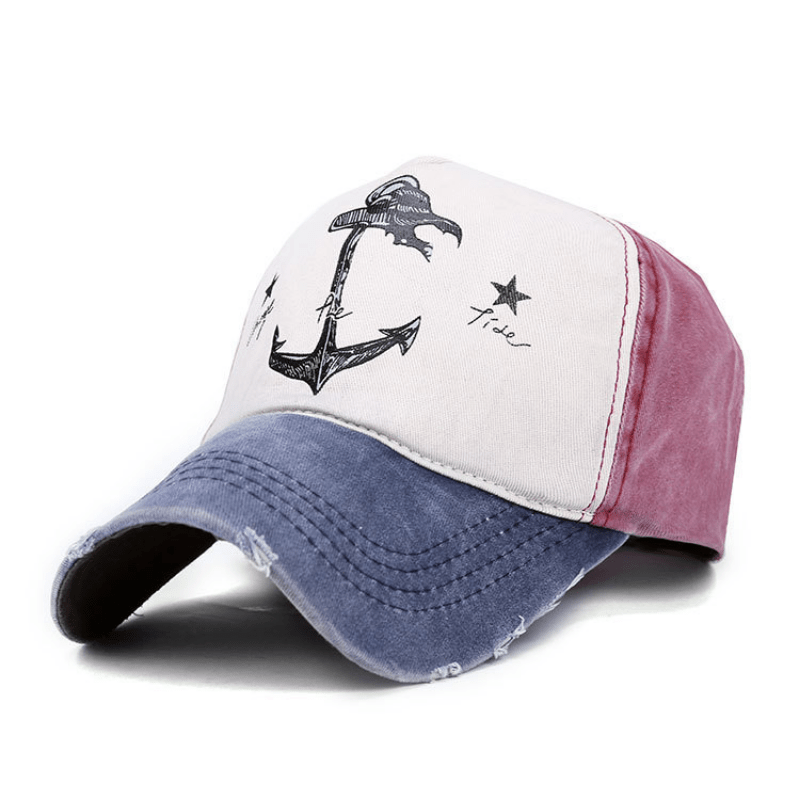 Fashion Distressed Pirate Anchor Pattern Sun Hat