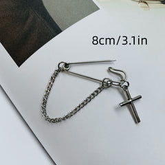 Vintage Cross Large Pin Street Style Breast Accessories