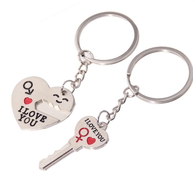 Love Heart Couple Key Chain - Men Women Keychain Jewelry