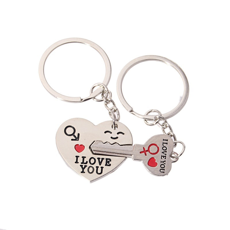 Love Heart Couple Key Chain - Men Women Keychain Jewelry