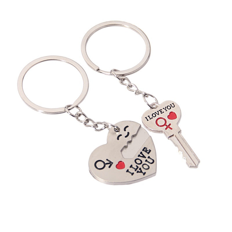 Love Heart Couple Key Chain - Men Women Keychain Jewelry