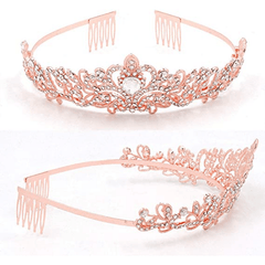 2pcs Birthday Crown Sash Rhinestone Tiara Glitter Fabric Lettered Ribbon