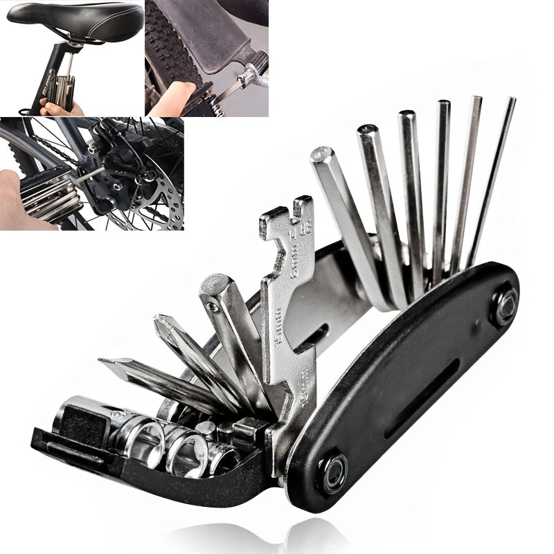 16-In-1 Bike Repair Tool Folding Maintenance Set for Mountain Bike Motorcycle