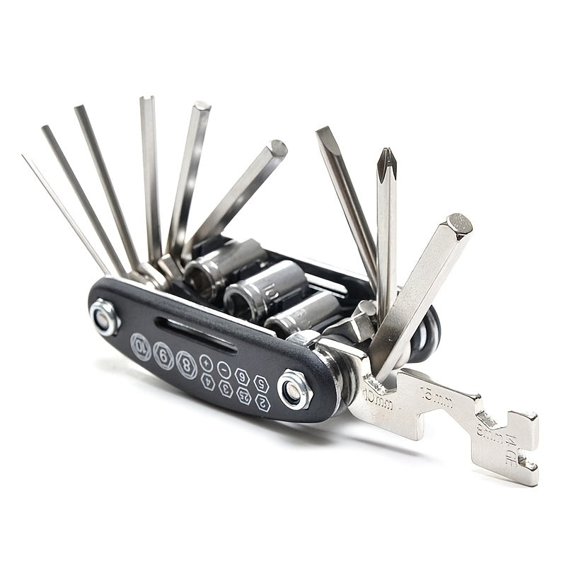 16-In-1 Bike Repair Tool Folding Maintenance Set for Mountain Bike Motorcycle