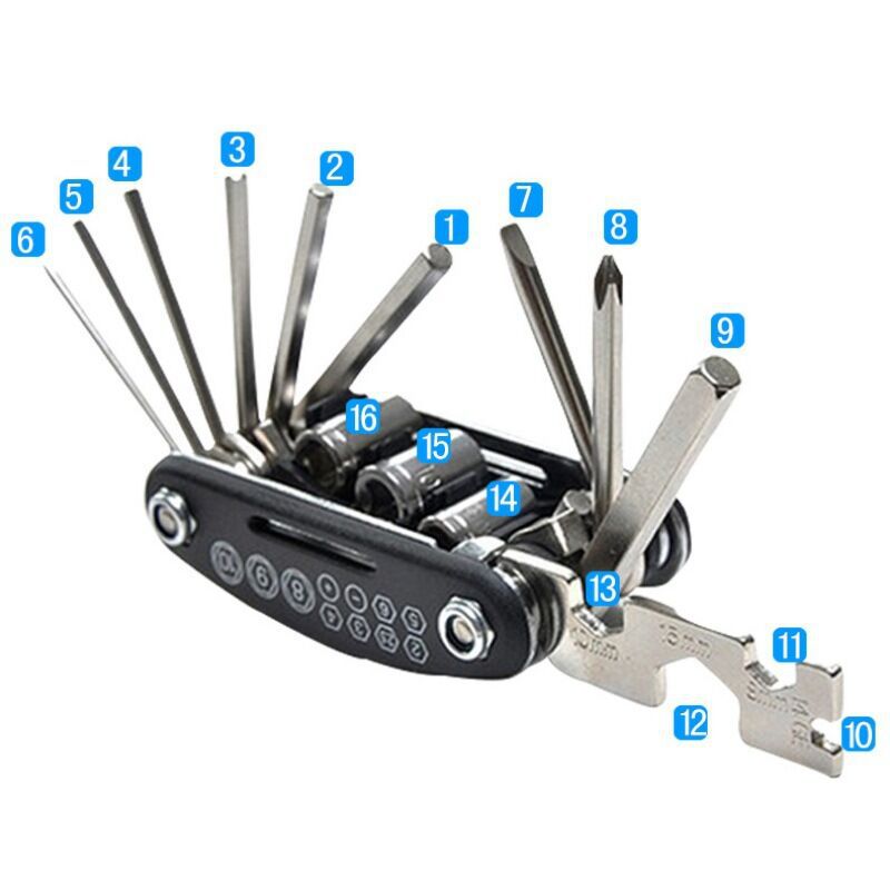 16-In-1 Bike Repair Tool Folding Maintenance Set for Mountain Bike Motorcycle