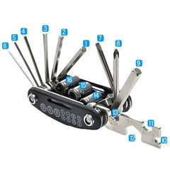 16-In-1 Bike Repair Tool Folding Maintenance Set for Mountain Bike Motorcycle