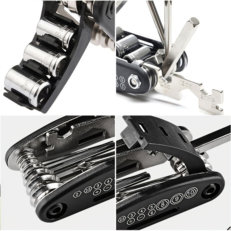 16-In-1 Bike Repair Tool Folding Maintenance Set for Mountain Bike Motorcycle