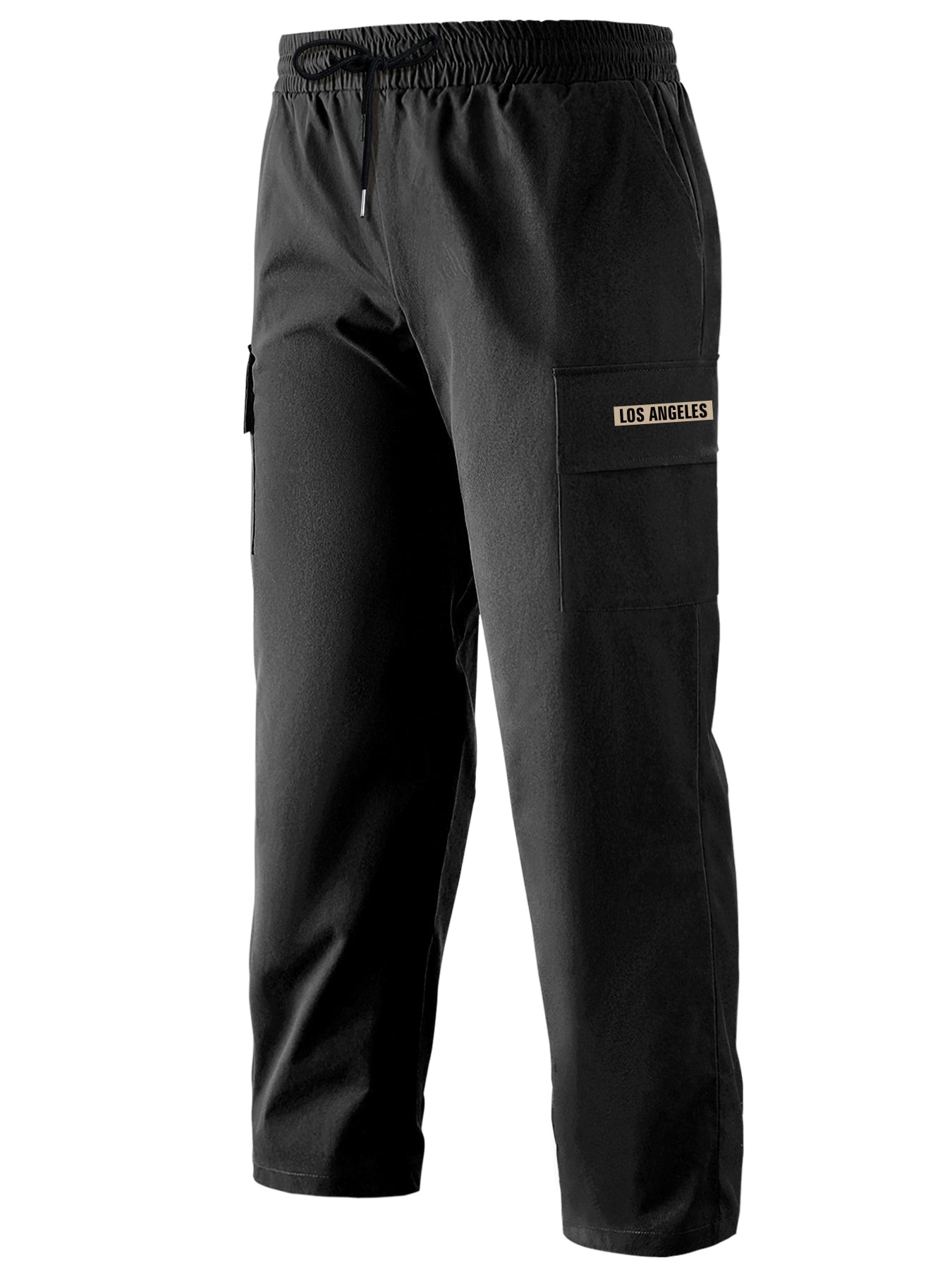 California Print Straight Leg Cargo Pants Men's Work Pants