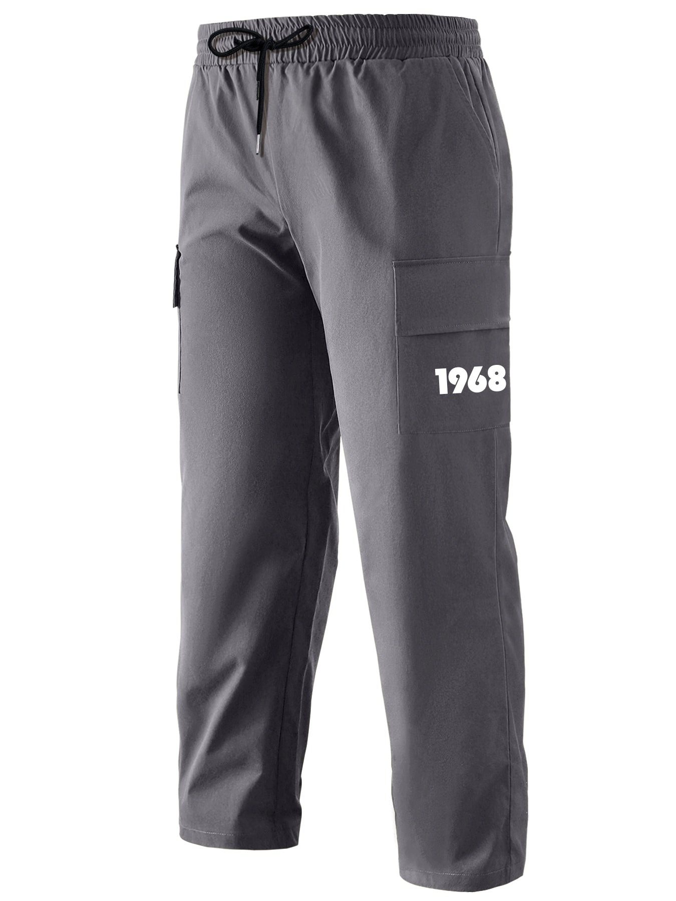 California Print Straight Leg Cargo Pants Men's Work Pants