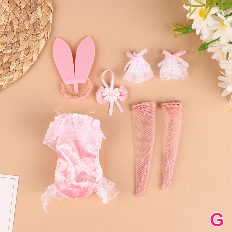 Doll Clothes Sexy Bunny Dress Headband Stockings Party Uniform