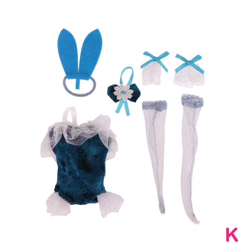 Doll Clothes Sexy Bunny Dress Headband Stockings Party Uniform