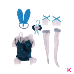 Doll Clothes Sexy Bunny Dress Headband Stockings Party Uniform