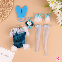 Doll Clothes Sexy Bunny Dress Headband Stockings Party Uniform