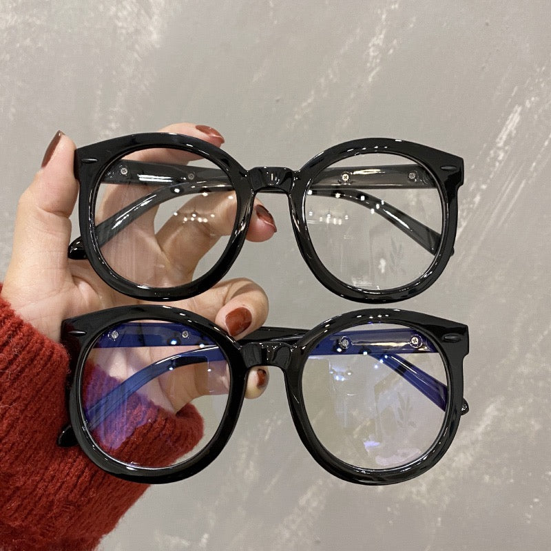 Y2K Jelly Round Rivet Clear Lens Computer Glasses