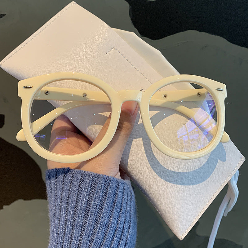 Y2K Jelly Round Rivet Clear Lens Computer Glasses