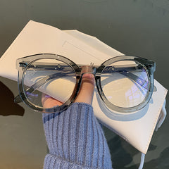 Y2K Jelly Round Rivet Clear Lens Computer Glasses
