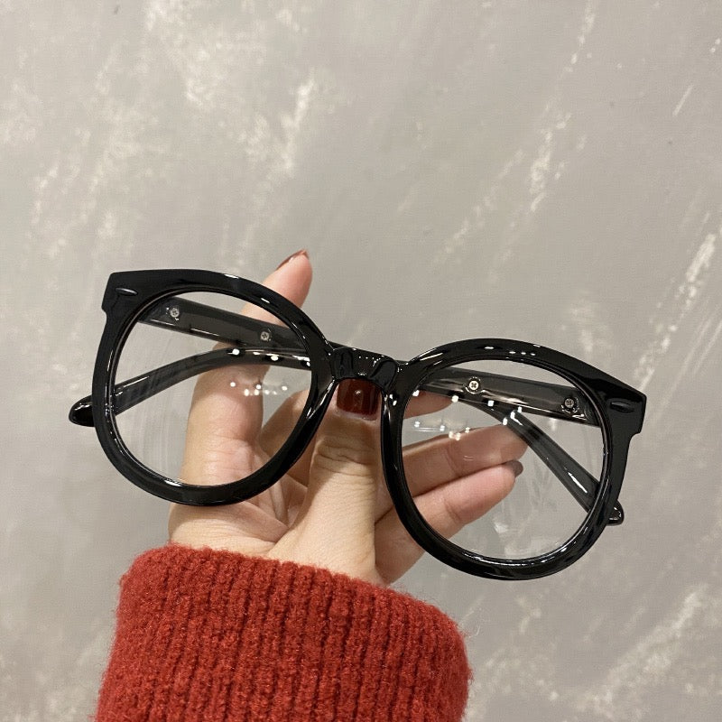 Y2K Jelly Round Rivet Clear Lens Computer Glasses