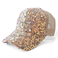 Sequins Baseball Cap Hip Hop Trucker Hat Mesh Breathable Y2K Adjustable Dad