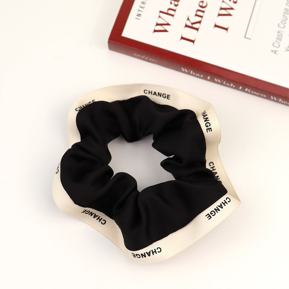 Contrast Trim Hair Tie Elastic Ponytail Holder Accessories
