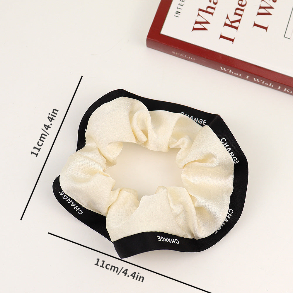 Contrast Trim Hair Tie Elastic Ponytail Holder Accessories